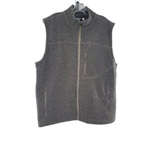 Ibex Mens Gray Merino Wool Blend Vest XL Full Zip